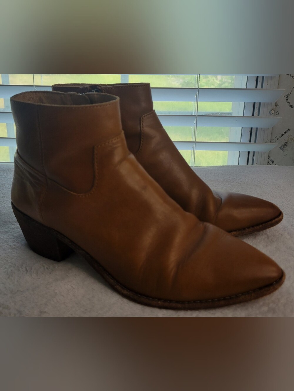 Madewell Tan Leather Chukka Ankle Boots The Charley K5307 Womens Size 7.5 Heeled